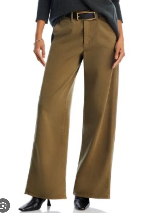 rag & bone Pants - NEW Rag & Bone High Rise Wide Leg Chino Pants Trousers in Olive Color. Size 8.